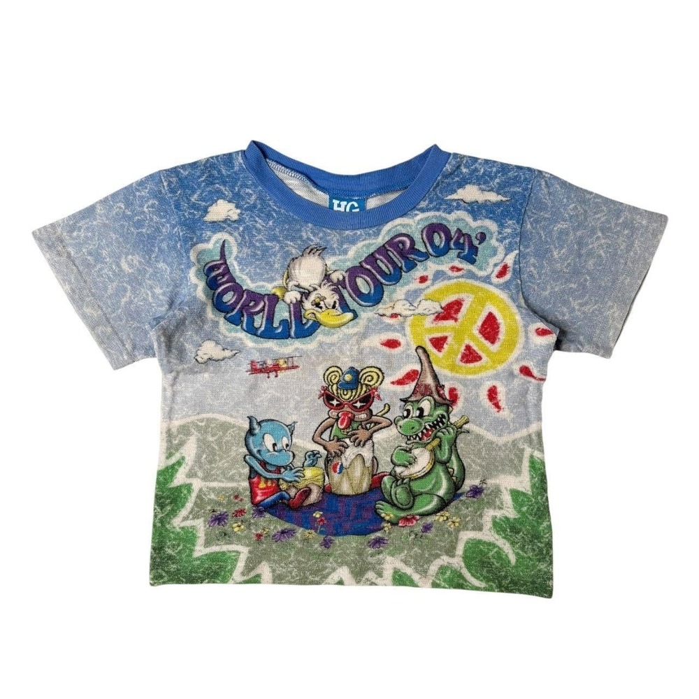 90s Hysteric Glamour psychedelic graphic cropped baby tee